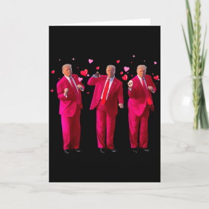 Funny President Trump Dancing Donald Trump Heart V Card