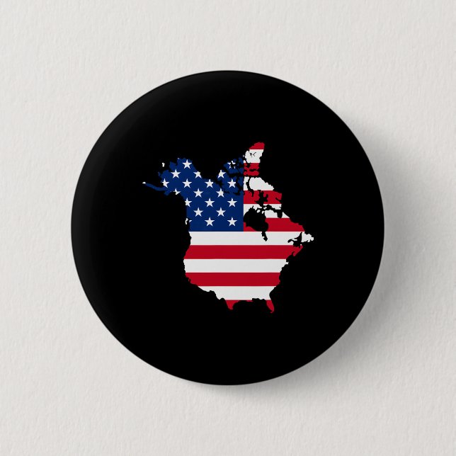 Funny President Trump Saying Oh Canada Map America Button (Front)