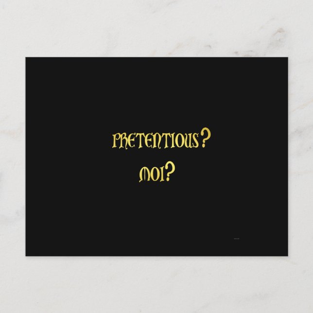 Funny Pretentious Joke Postcard (Front)