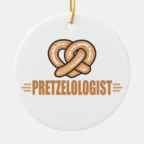 Funny Pretzel Lover Ceramic Ornament