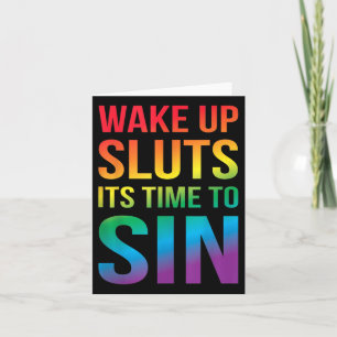 Funny Pride Adult Wake Up S Its Time To Sin Lgbtq Card