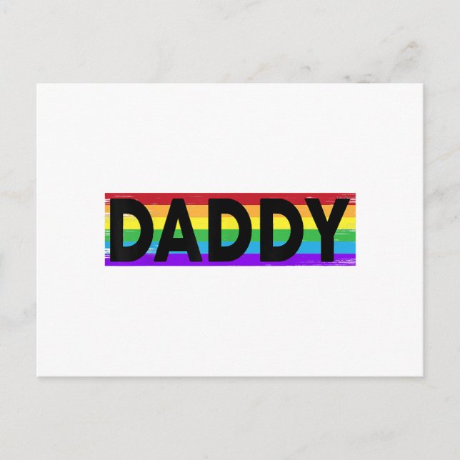 Funny Pride Daddy - Proud Gay Lesbian LGBT Gift Fa Holiday Postcard (Front)