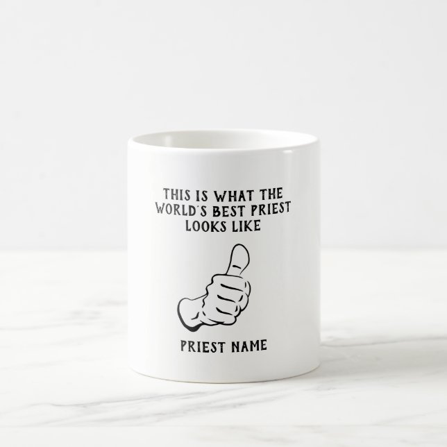 Funny Priest Gift World's BEST Awesome Number ONE Coffee Mug (Center)