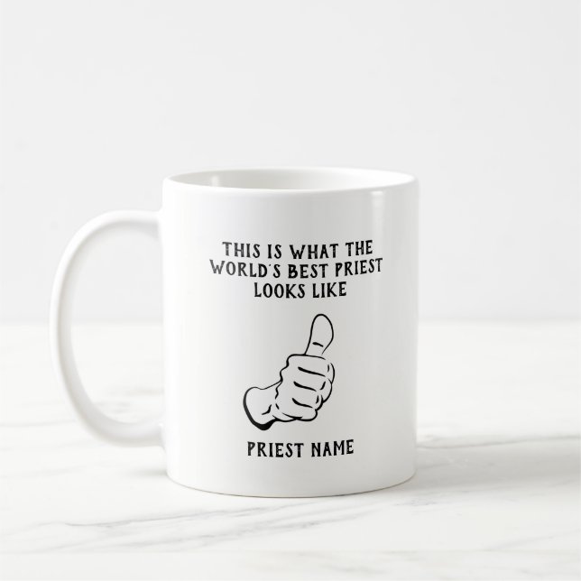 Funny Priest Gift World's BEST Awesome Number ONE Coffee Mug (Left)