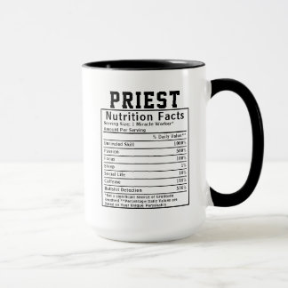 Funny Priest Nutrition Facts Religious Leader Gift Mug