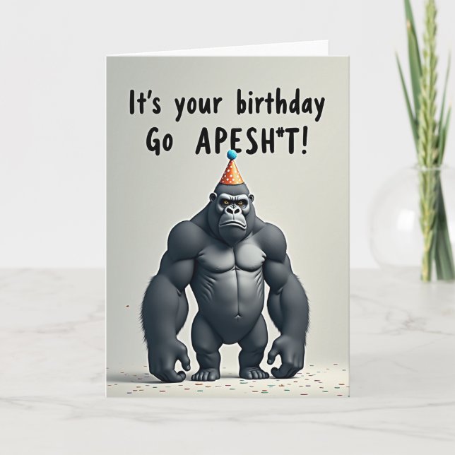 Funny Primate Party Card (Front)