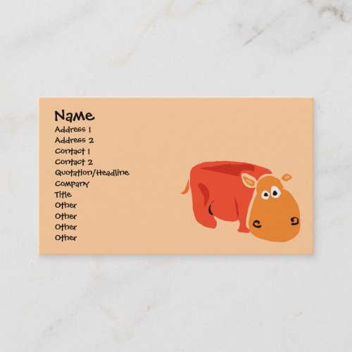 Funny Primitive Art Hippo Business cards