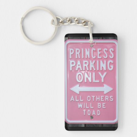 Funny Princess Parking Only Sign Keychain