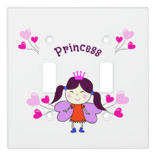 Funny princess with balloons light switch cover