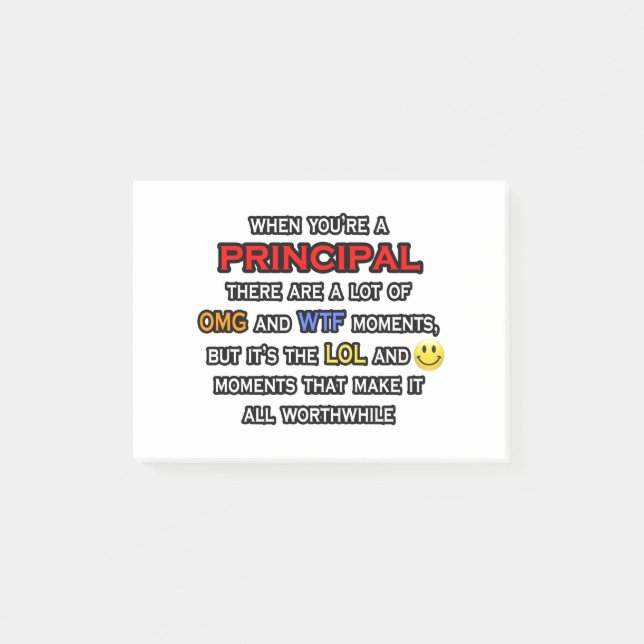 Funny Principal ... OMG WTF LOL Post-it Notes (Front)