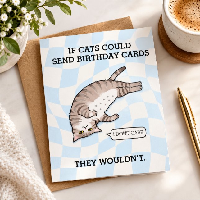 Funny printable cat birthday card (Creator Uploaded)