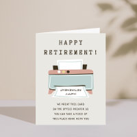 Funny Printer Happy Retirement Card