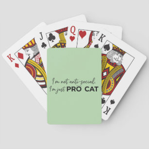 Funny Pro Cat Anti-Social Introvert Poker Cards