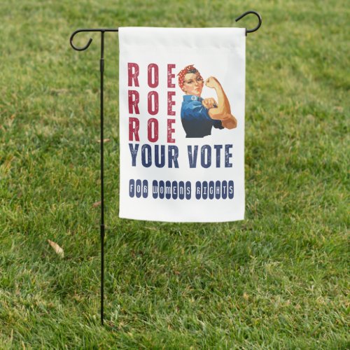 Funny Pro Choice Retro Feminist Political Cartoon  Garden Flag