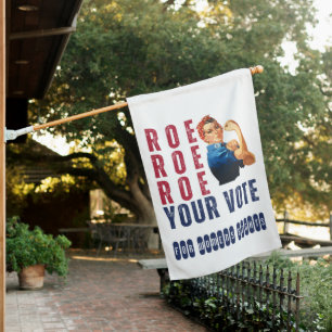 Funny Pro Choice Retro Feminist Political Cartoon House Flag