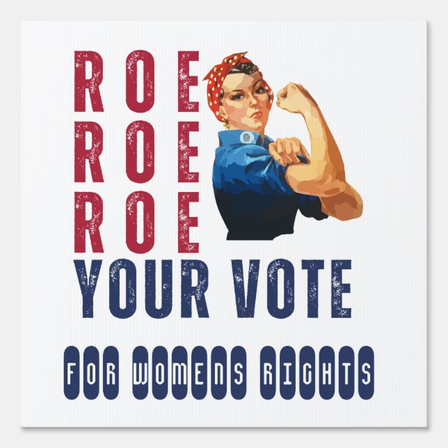 Funny Pro Choice Retro Feminist Political Cartoon  Sign (Back)