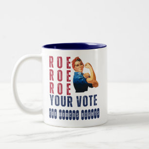 Funny Pro Choice Retro Feminist Political Cartoon Two-Tone Coffee Mug