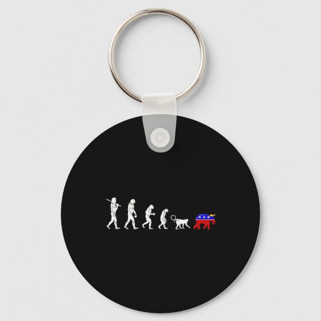 Funny Pro-democrat Anti-republican Devolution  Keychain (Front)