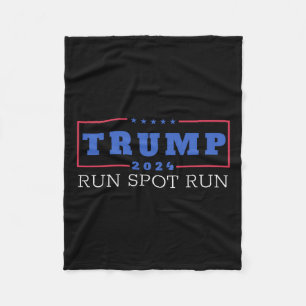 Funny Pro Trump 2024 Run Spot Run Trump Kamala Deb Fleece Blanket