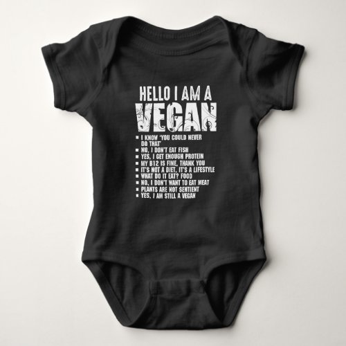 Funny Pro Vegan Activism Gym Athlete Veganism  Baby Bodysuit