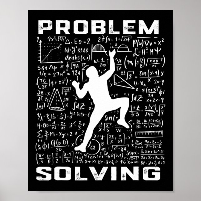 Funny Problem Solving Climber Rock Climbing Boulde Poster (Front)