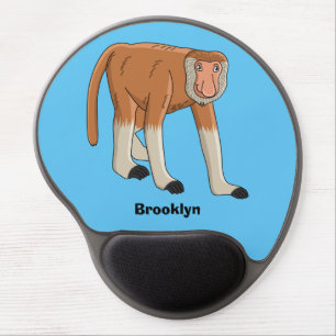 Funny proboscis monkey cartoon illustration gel mouse pad