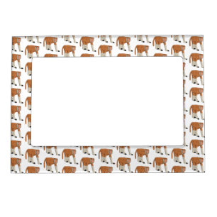 Funny proboscis monkey cartoon illustration magnetic frame