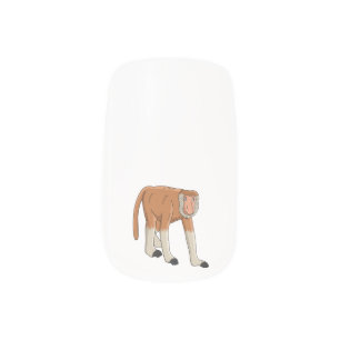 Funny proboscis monkey cartoon illustration minx nail art