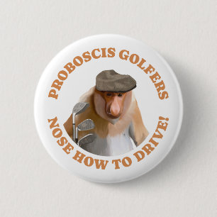 Funny Proboscis Monkey Golf Lovers  Button
