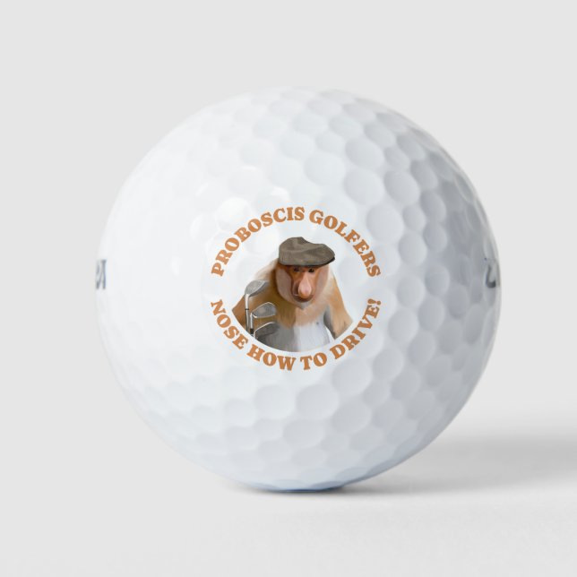 Funny Proboscis Monkey Golf Lovers  Golf Balls (Front)