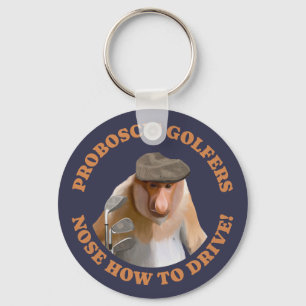 Funny Proboscis Monkey Golf Lovers Keychain