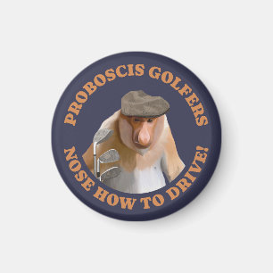 Funny Proboscis Monkey Golf Lovers Magnet