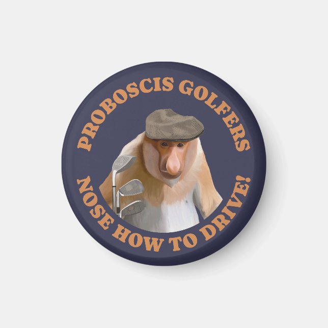 Funny Proboscis Monkey Golf Lovers  Magnet (Front)