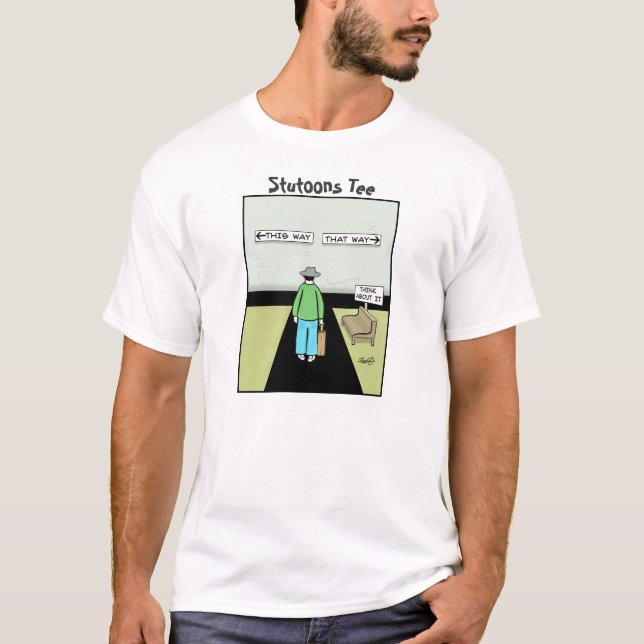 Funny Procrastination Cartoon T-Shirt (Front)