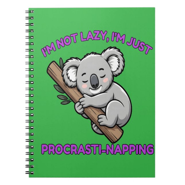 Funny Procrastination Koala for Notebook (Front)