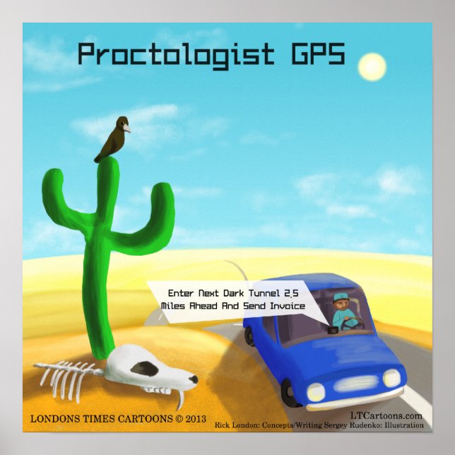 Funny Proctology GPS Poster (Front)