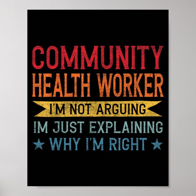 Funny Profession Quote Community Health Worker  Poster (Front)