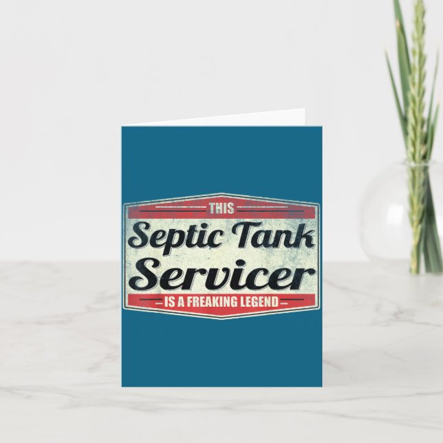 Funny Profession Quote Vintage Septic Tank Service Card (Front)
