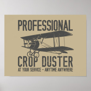 Funny Professional Crop Duster Fart Joke Gift Poster