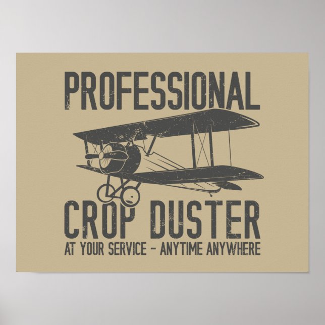 Funny Professional Crop Duster Fart Joke Gift Poster (Front)