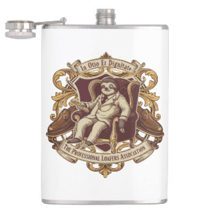 Funny Professional Loafer Sloth   In Otio Et Digni Flask