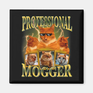 Funny Professional Mogger Cat Meme Mewing Looksmax Magnet
