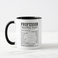 Funny Professor Nutrition Facts Employee Staff