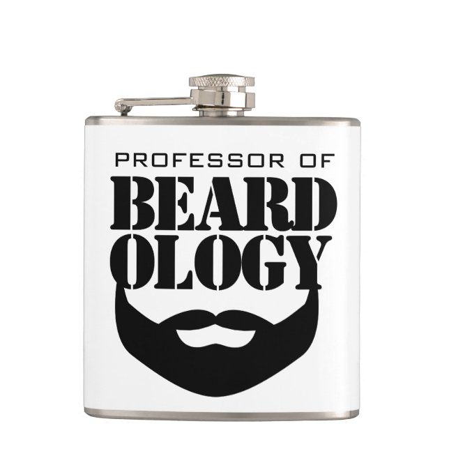 Funny Professor of Beardology Flask (Front)