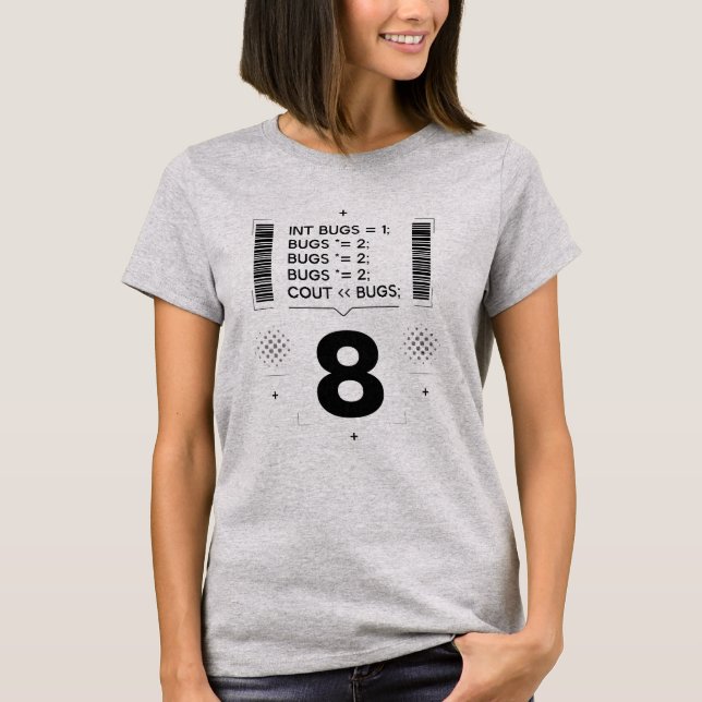 Funny Programmer Bug Count Coding T-Shirt (Front)