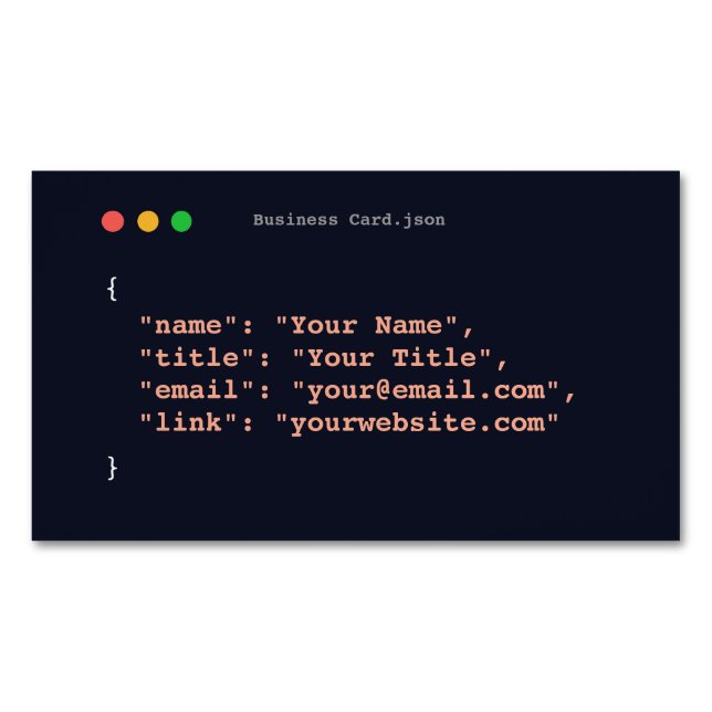 Funny programmer business card| developer business card magnet (Front)