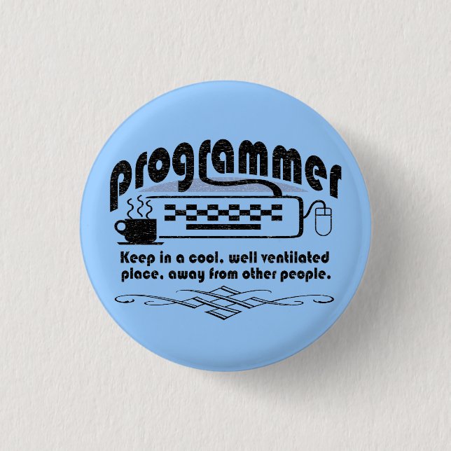 Funny Programmer Button (Front)