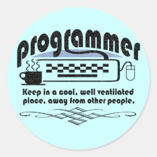 Funny Programmer Classic Round Sticker