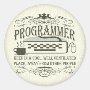 Funny Programmer Classic Round Sticker