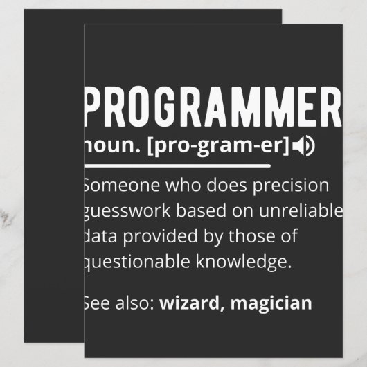 Funny Programmer Code Developer Meaning Definition (Front/Back)